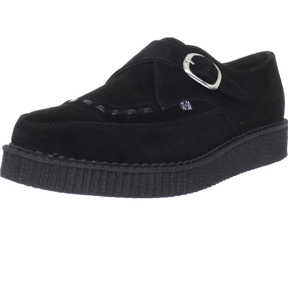 T.U.K. Black Buckle Pointed Creeper